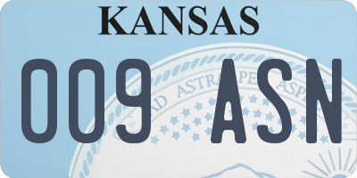 KS license plate 009ASN
