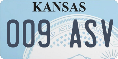 KS license plate 009ASV