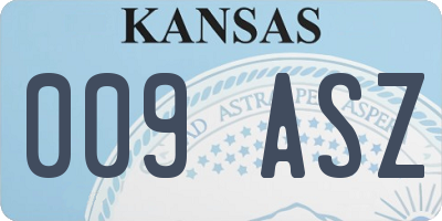 KS license plate 009ASZ