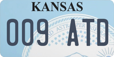 KS license plate 009ATD