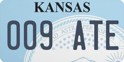 KS license plate 009ATE