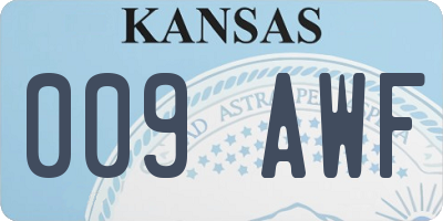 KS license plate 009AWF
