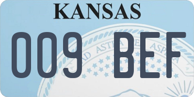 KS license plate 009BEF