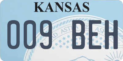 KS license plate 009BEH