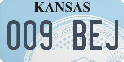 KS license plate 009BEJ