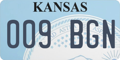KS license plate 009BGN