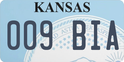 KS license plate 009BIA