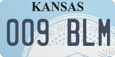 KS license plate 009BLM