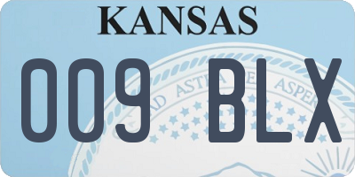 KS license plate 009BLX