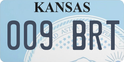 KS license plate 009BRT