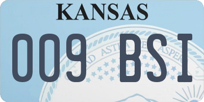 KS license plate 009BSI