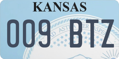 KS license plate 009BTZ