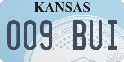 KS license plate 009BUI