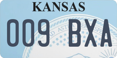 KS license plate 009BXA