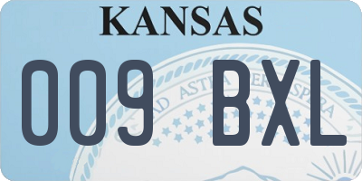 KS license plate 009BXL