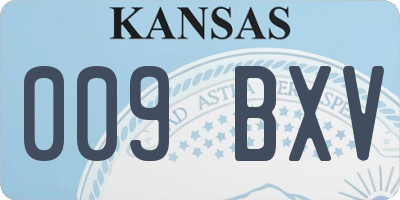 KS license plate 009BXV