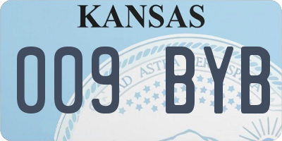 KS license plate 009BYB