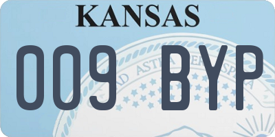KS license plate 009BYP