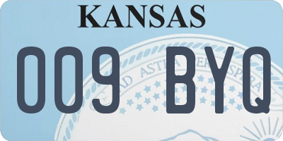 KS license plate 009BYQ