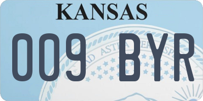 KS license plate 009BYR