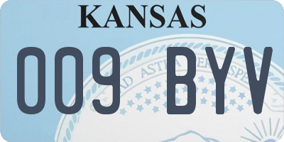 KS license plate 009BYV