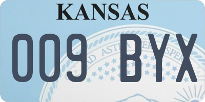 KS license plate 009BYX
