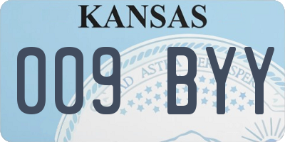 KS license plate 009BYY