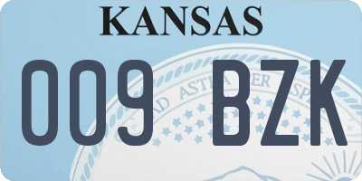 KS license plate 009BZK