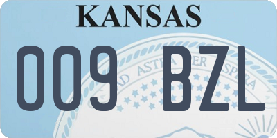 KS license plate 009BZL
