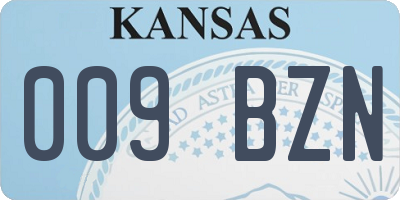 KS license plate 009BZN