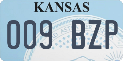 KS license plate 009BZP