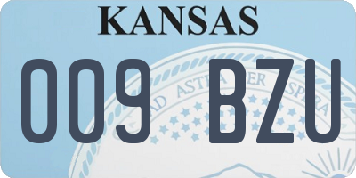 KS license plate 009BZU