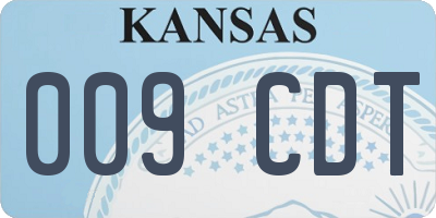 KS license plate 009CDT