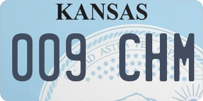 KS license plate 009CHM