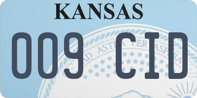 KS license plate 009CID