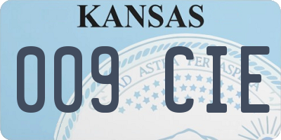 KS license plate 009CIE