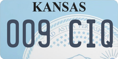KS license plate 009CIQ