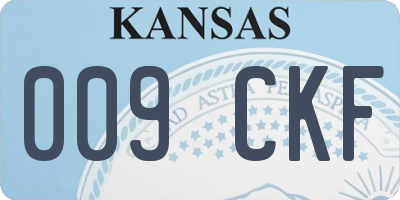 KS license plate 009CKF