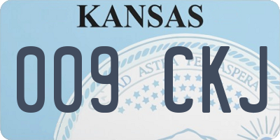KS license plate 009CKJ