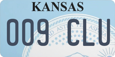 KS license plate 009CLU