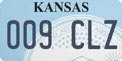KS license plate 009CLZ