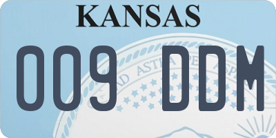KS license plate 009DDM