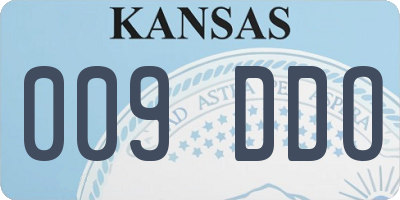 KS license plate 009DDO