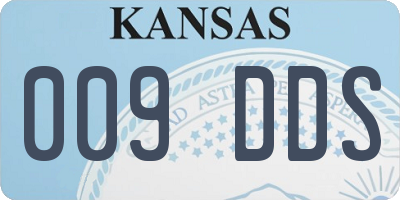 KS license plate 009DDS