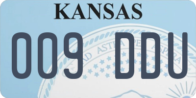 KS license plate 009DDU