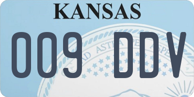KS license plate 009DDV