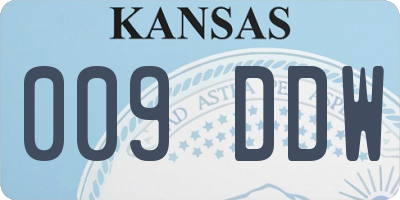 KS license plate 009DDW