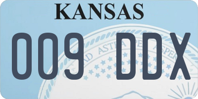 KS license plate 009DDX