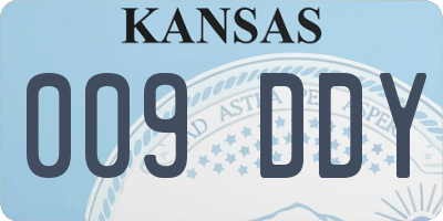 KS license plate 009DDY