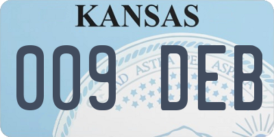 KS license plate 009DEB